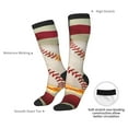 thumbnail image 4 of Gaeub Baseball Ball With Flag Printed Design Socks Stretchy High Tube Socks for Men Women Teens , Softball Soccer Socks for Hiking, Sport, 4 of 6