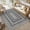 Dark gray, variant on HIWEAVER Black/Gray Geometric Runner 2' x 6' Washable Bordered Digital Printed Indoor Carpet for Kitchen Hallway Room Decor
