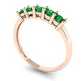 thumbnail image 2 of 0.35 ctw Wedding Band for Women - 14K Rose Gold Simulated Emerald Stackable Eternity Ring, 2 of 6