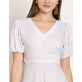 thumbnail image 5 of Moomaya Solid A-Line Viscose Dress, Short Sleeve, Styled Back Casual Flared Dress, 5 of 9