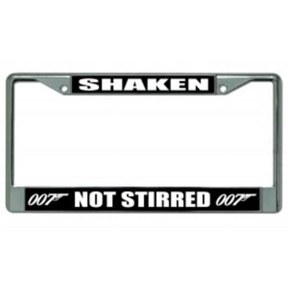 007 Shaken Not Stirred Chrome License Plate Frame
