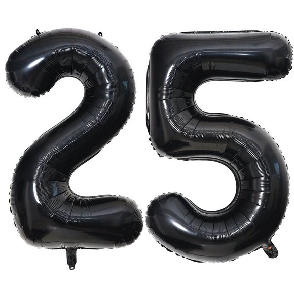 Number Balloons LHOAVWE 25, lámina de mylar, color negro, 40 pulgadas
