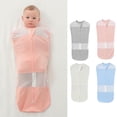 thumbnail image 2 of HLONK Baby Swaddle Wearable Dual Zipper Cotton Parisarc Solid Sleep Sack  Kids Accessories, 2 of 8