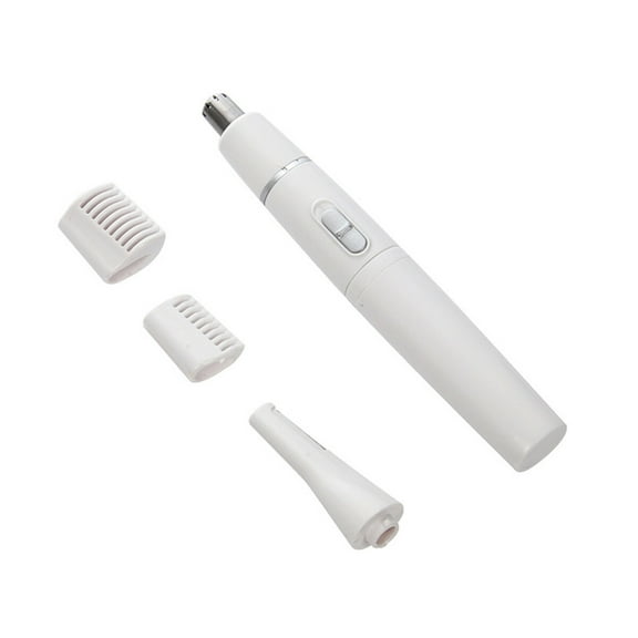 Nose Hair Trimmer for Men Women 2 in 1 Eyebrow Facial Hair Ear Trimmer (White)