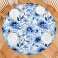 thumbnail image 2 of Pioneer Flower Floral Print Pattern Round Fitted Tablecloth with Elastic Edge,Dining Table Cover Waterproof,Outdoor Round Tablecloth for Camping,Dining,Indoor and Outdoor, 2 of 7