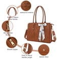 thumbnail image 3 of Bolsa MOSISO para portátil, piel sintética, 17 a 17,3 pulgadas, para mujer, color marrón, 3 of 7