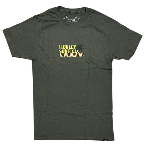 Hurley Men's T-Shirt Surf Co. Short Sleeve Tee (Small, Olive)