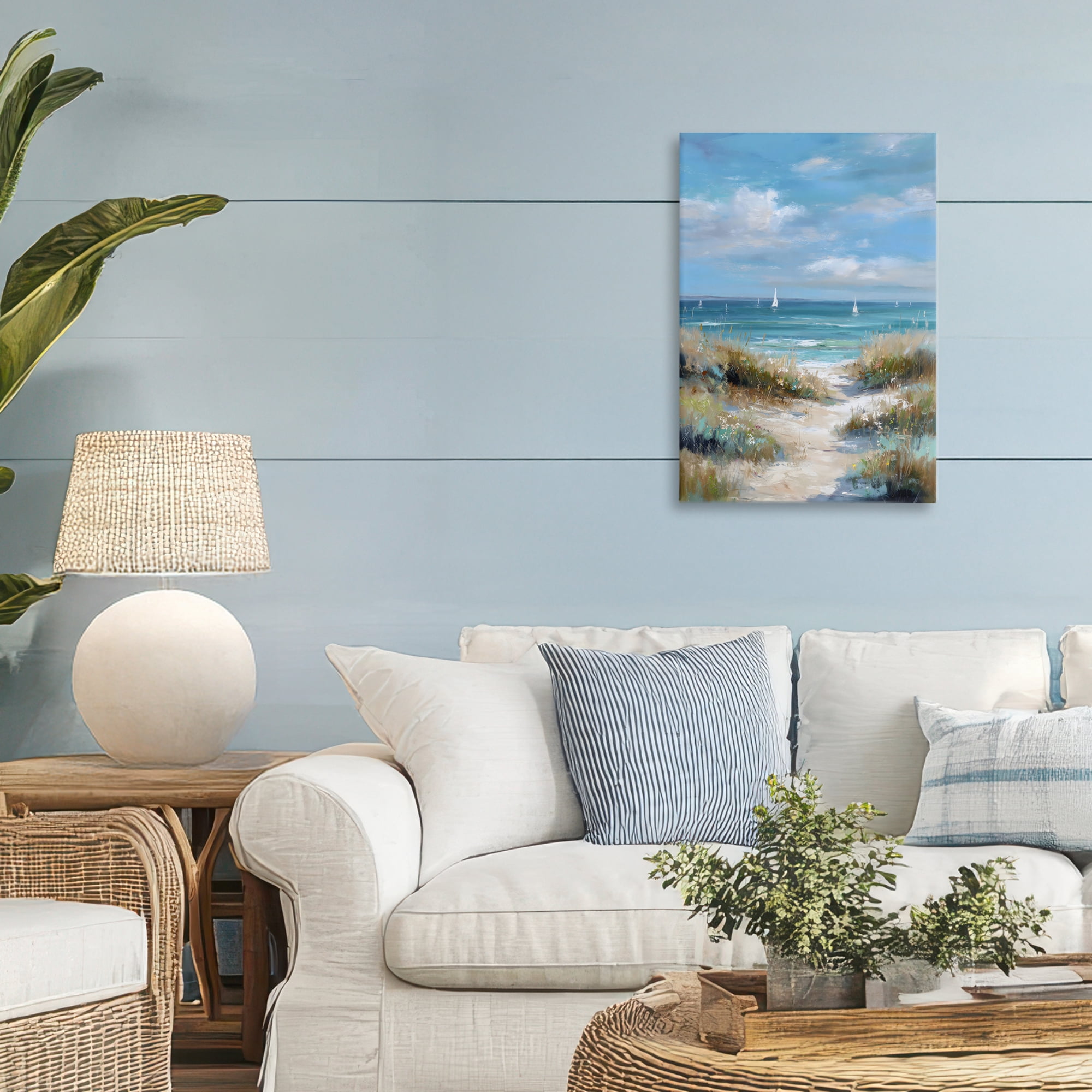 Stupell Industries Sailboat Path Impression Canvas Wall Art, design by Petal Prints Design