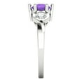 thumbnail image 3 of Three-Stone Engagement Ring for Women - 1.72ct Natural Amethyst in 18K White Gold Promise Ring, 3 of 6