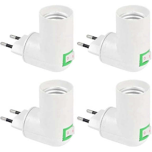 E27 Socket with Wireless Switch, E27 Lamp Socket Without Cable, E27 Lamp Holder, 4 Pieces E27 Bulb Light Holder