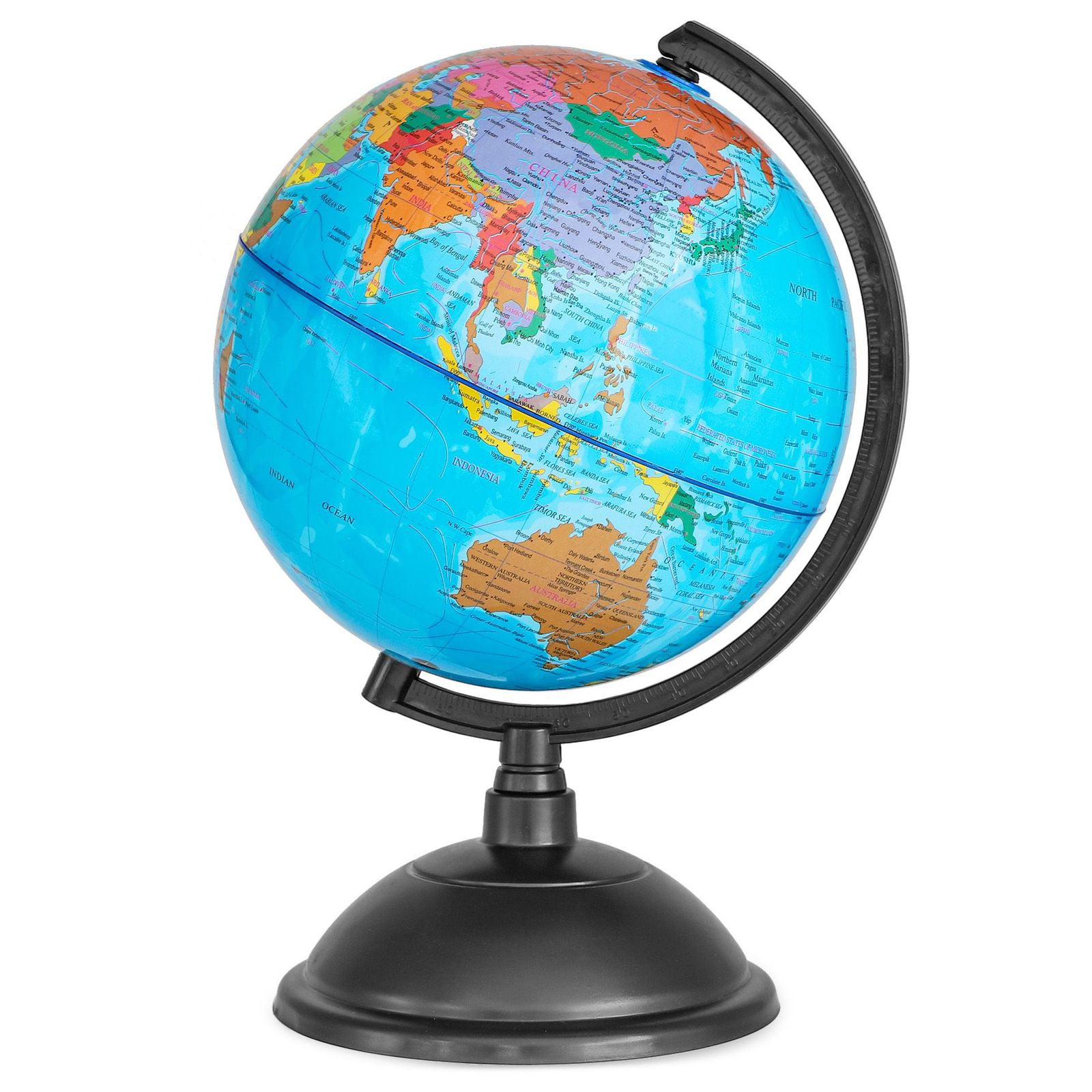 World Map Stainless Steel Round Stud Earrings Cute Globe Earth Gift for Traveler 3 Tone 