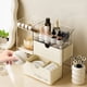 thumbnail image 1 of Uuiauoio Clear Makeup Organizer - Compartment Cosmetic and Jewelry Holder with 2 Drawers - Vanity Storage Box for Makeup, Skincare, Accessories, and Jewelry Display, 1 of 6
