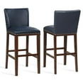 thumbnail image 1 of Tiffanie Navy Faux Leather and Espresso Finish Bar Stool, 1 of 6