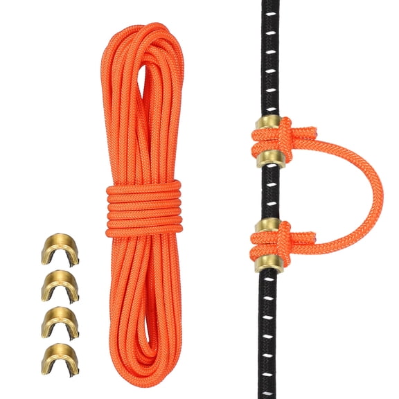 Uxcell Archery D Loop Rope, Bow String D Loop Rope with Brass Nock Points 10 ft & Orange -Fitting for (Compound Bow Strings)