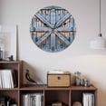 thumbnail image 3 of Wall Clock Barn Gate Clocks PVC Silent Non-Ticking Battery Operated Decorative Blue Farmhouse Wood Grain Walls Door Round Clock for Home Living Room Kitchen Bedroom Office School Wall Decor 10 Inch, 3 of 9