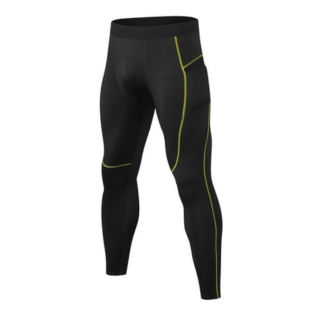 

Odeerbi Reduced Sports Pants for Men Shapewear Bodysuit Stretch Leggings Trousers Breathable Quick-drying Wicking Fitness Pants Yellow