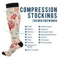 thumbnail image 2 of FORMRS Womens Knee High Socks Casual Long Thick Travel Daily Wear, 1 Pair, Retro Starfish, 2 of 6