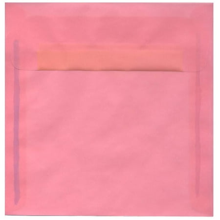UPC: 0707152643221 | JAM 8.5×8.5 Translucent Envelopes  Blush Pink  50/Pack