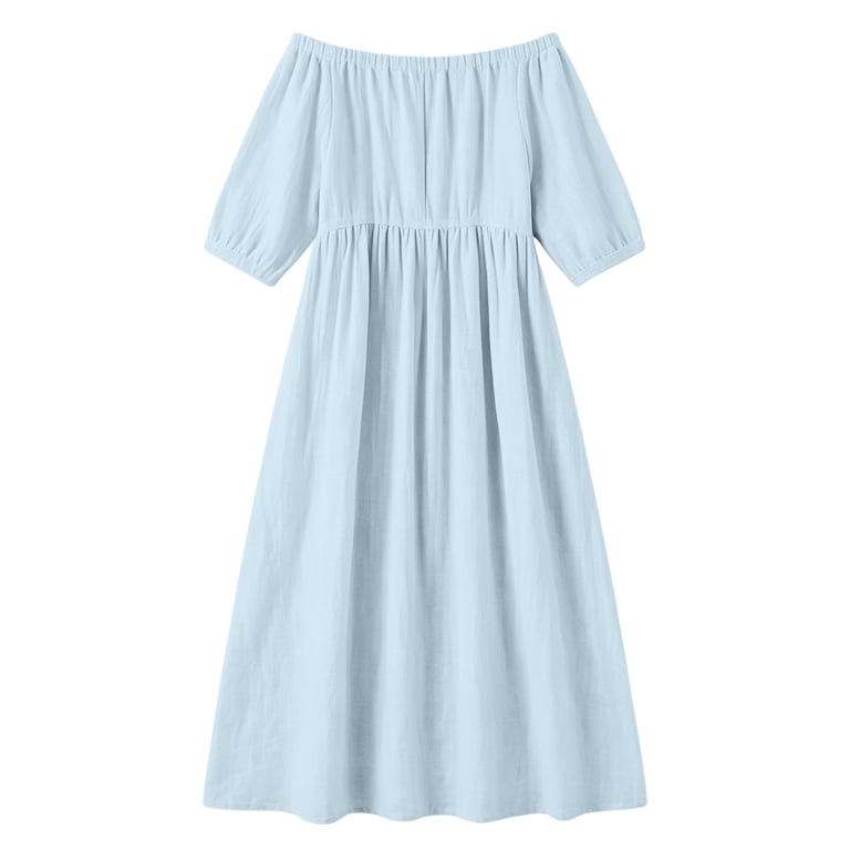 plus size off the shoulder high low dress Uscallm Women Plus Size Off Shoulder Short Sleeve High Low Flowy Casual Maxi Dress Solid Boho Beach Vacation Swing Long Dresses, White 2XL, Women's