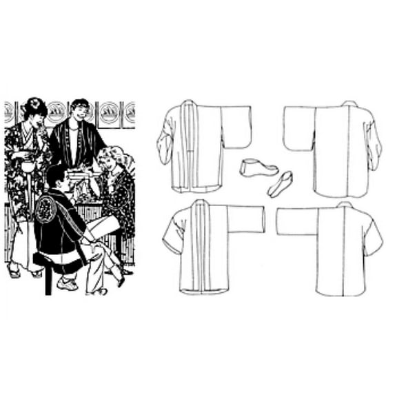 Folkwear Japanese Hapie & Haori #129 Jacket Coat Slipper Sock Japan Sewing Pattern (Pattern Only) folkwear129