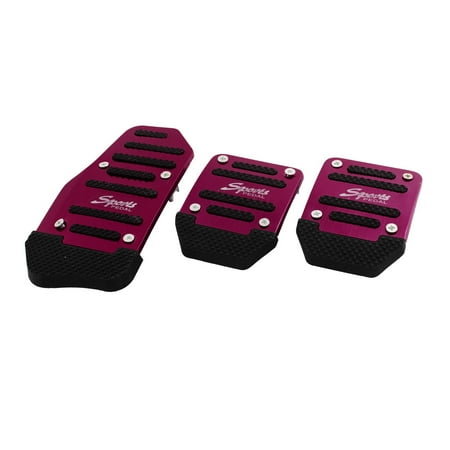 - Unique Bargains 3 in 1 Fuchsia Black Non-slip Gas Clutch Brake Pedal Pad Cover Set for Car Auto