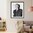 thumbnail image 3 of Historic Framed Print, [J. Robert Oppenheimer, 1904-1967, half-length portrait, standing, facing left], 17-7/8" x 21-7/8", 3 of 9