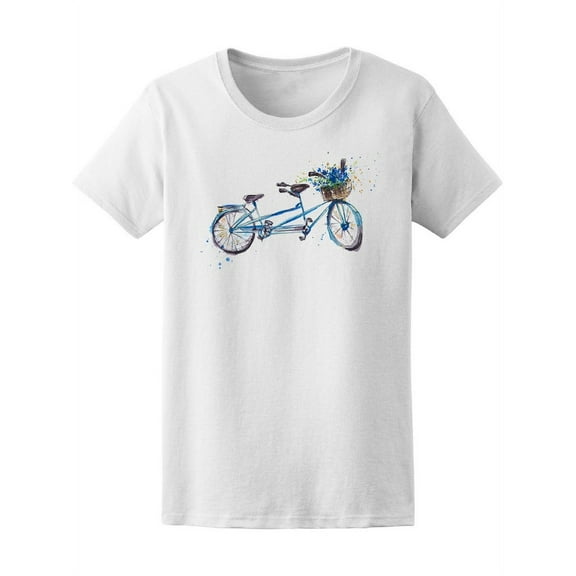 Cute Tandem Vintage Bicycle T-Shirt Women -Image by Shutterstock, Female Small