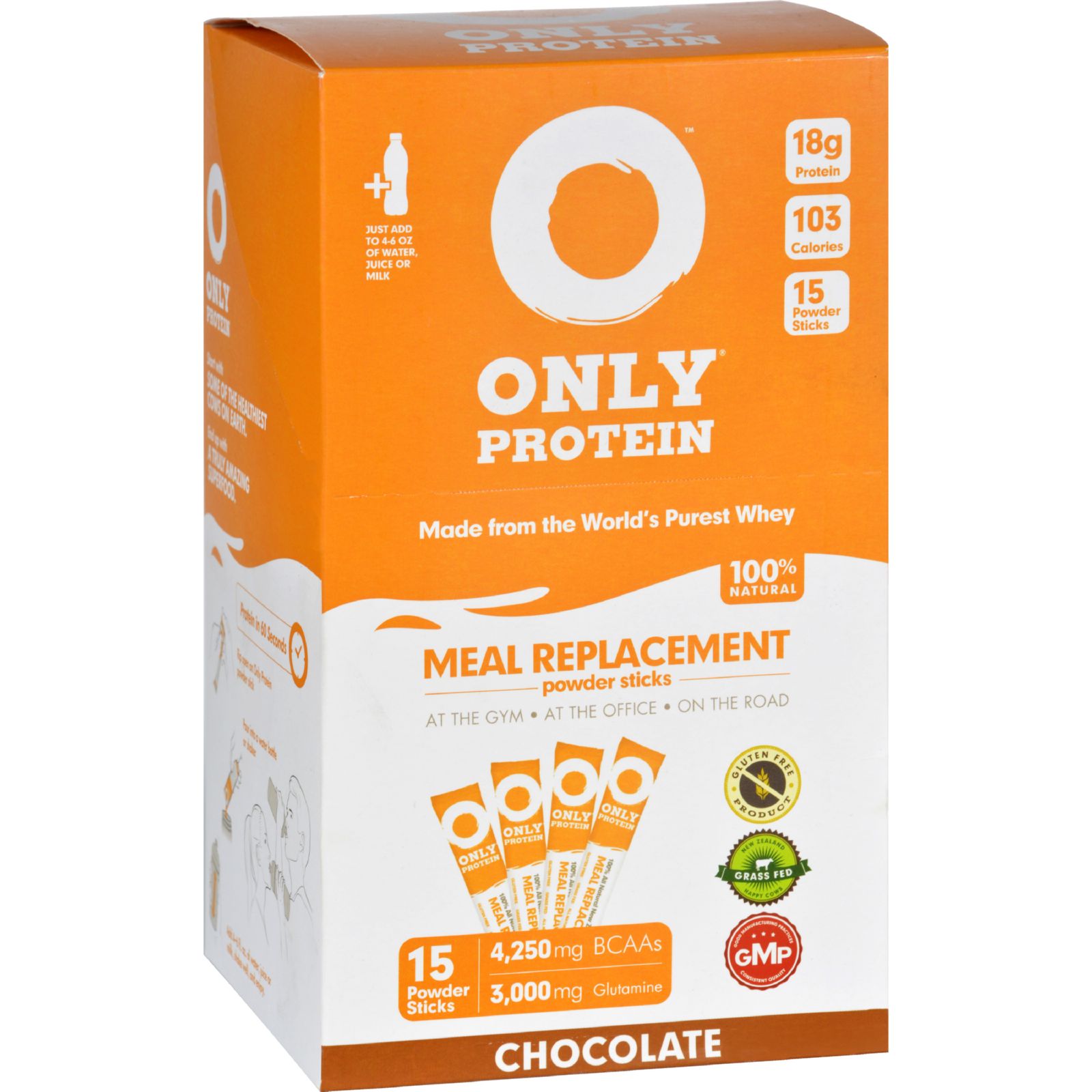 Only Protein Whey Protein Packets Chocolate 15 Count