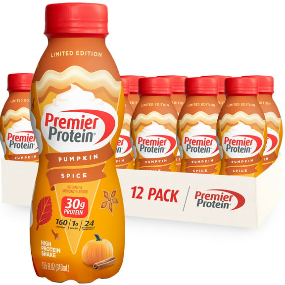 Premier Protein Shake, Pumpkin Spice, Limited Time, 30g Protein, 11.5 fl oz, 12 Ct