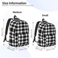 thumbnail image 4 of Daiia White And Black Plaid Vintage Canvas Backpack for Men and Women ,Hiking Backpack,Travel Laptop Bag for School,Large Capacity Backpack, 4 of 8