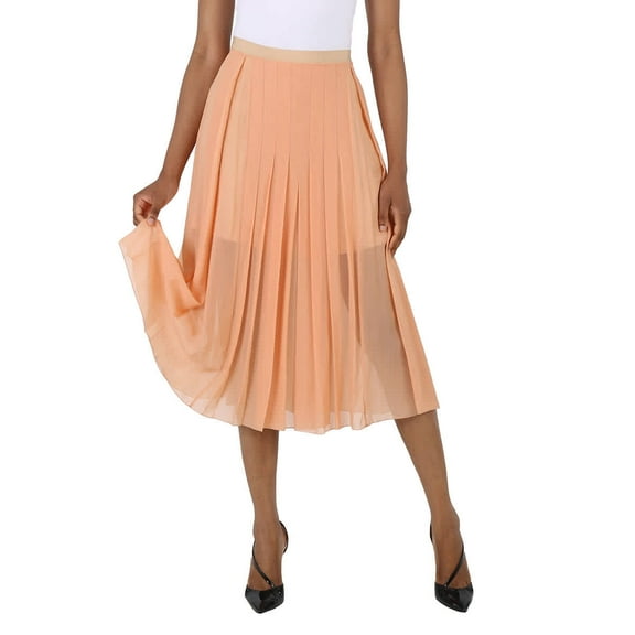 Chloe Ladies Dusty Coral Pleated Midi Skirt, Brand Size 36 (US Size 4)