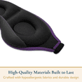 thumbnail image 6 of ComfiTime Memory Foam Sleep Mask - 100% Blackout 3D Eye Mask for Sleeping, Eye Covers for Men & Women, Contour Blindfold with Nose Baffle for Adult, Soft Travel Eye Blinders Night Mask, Purple, 6 of 11