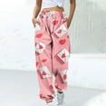 thumbnail image 2 of JGTDBPO Baggy Sweatpants for Women Drawstring Valentine'S Day Printed High Waist Casual Loose Joggers Y2K Warm Trousers with Pockets Sporty Athletic Bound Ankle Lounge Pants, 2 of 5
