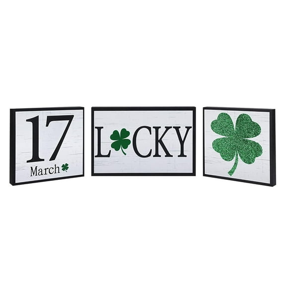 Replio Reversible Valentine's Day/St. Patrick’s Day Decorations Wooden Sign Double Rustic Farmhouse St. Patrick’s Day/Valentines Decorations Indoor For Table Centerpiece Home Gifts