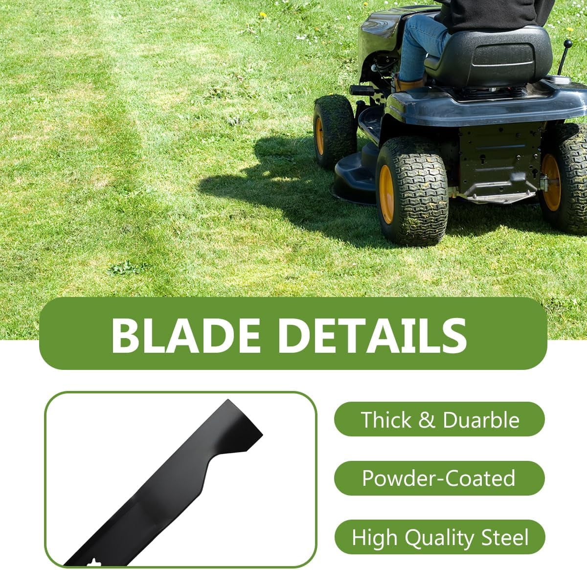 532405380 Lawn Mower Medium Lift Blade for  YTH20K46 YTH22V46 Craftsman YT3000 46 Inch Deck - Heavy Duty Blade Replaces 33266 403107 405380 532405380-2 Pack