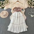 thumbnail image 7 of Holiday Beach Vestidos Spaghetti Strap Knit Patchwork Sleeveless A-line Dresses Ethnic Style Color-block Dress Summer Dropship, 7 of 7