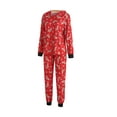 thumbnail image 3 of Family Christmas Pajamas Elk Snowflake Printing Long Sleeve Zipper Hooded Tops + Pants Sleepwear for Mother/Father/Kid, 3 of 10
