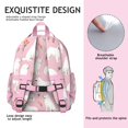 thumbnail image 5 of White Dogs and Flowers Backpack for School,Cute School Bag,Schoolbag with Adjustable Shoulder Straps & Padded Back,15.25"x11.5"x5.25", 5 of 6