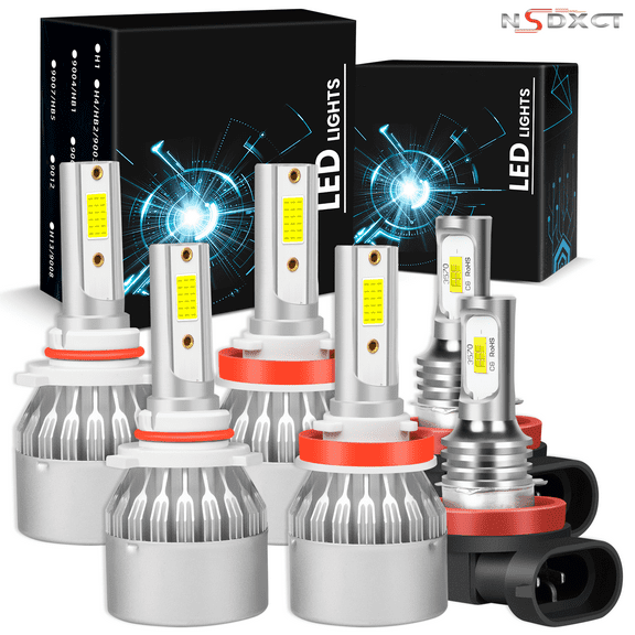 NSDXCT for 2013 2014 2015 Honda Accord LED Headlight Bulbs 9005 H11 High/Low Beam H11 Fog Light 6pcs