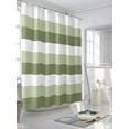 thumbnail image 3 of Fsddascl Sage Green White Striped Shower Curtain Set - Long 72" x 84" Washable Bathtub Curtain with 12 Hooks, Farmhouse Stripes Waterproof Fabric Stall Shower Curtains for Bathroom/Bathtub Décor, 3 of 6