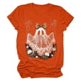 thumbnail image 5 of Halloween Shirts for Women T-Shirts for Women Casual Graphic Tee with Round Neck and Distinct Pattern Seasonal Summer Out for Jeans Orange XXL, 5 of 5