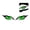 A, variant on Cat Eyes Car Stickers, 3D Stereo Reflective Eyes Stickers, 3D Car Auto Rear View Mirror Windows Stickers, Waterproof Funny Decals for Truck SUV Car Body Window Bumper - Green