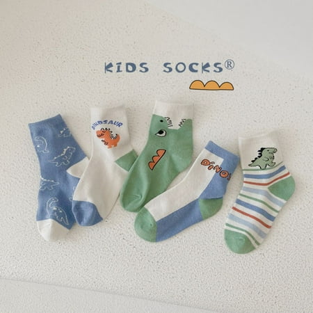 

Somenie Juvenile Sock 5 Pairs Baby Children s No-Show Socks for Four Seasons Breathable Cotton Blue and Green Size(9-12T)