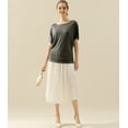 thumbnail image 2 of Doublju Womens Short Sleeve Dolman Drape Loose Fit Tunic Top(Plus Size Available), 2 of 2