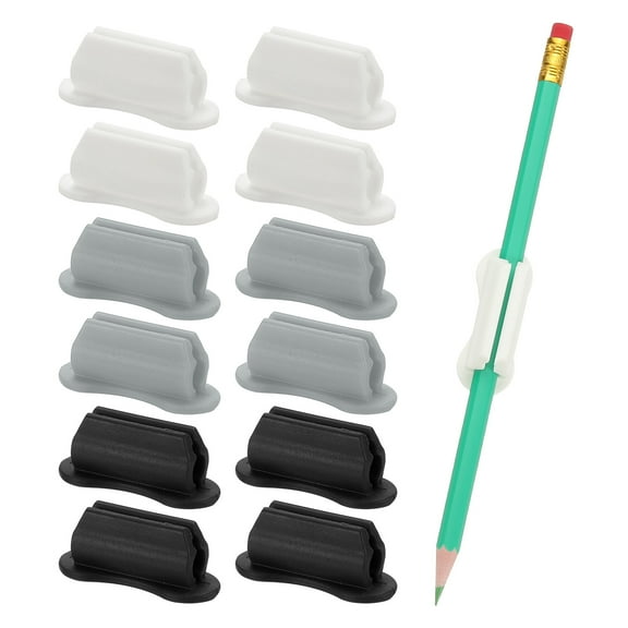 Uxcell 12 Pcs Adhesive Pencil Holders for Desk, Universal Pencil Clip Silicone Pen Holder Office Desk Pen Organizer for Wall Clipboard Teacher Supplies, Multicolor