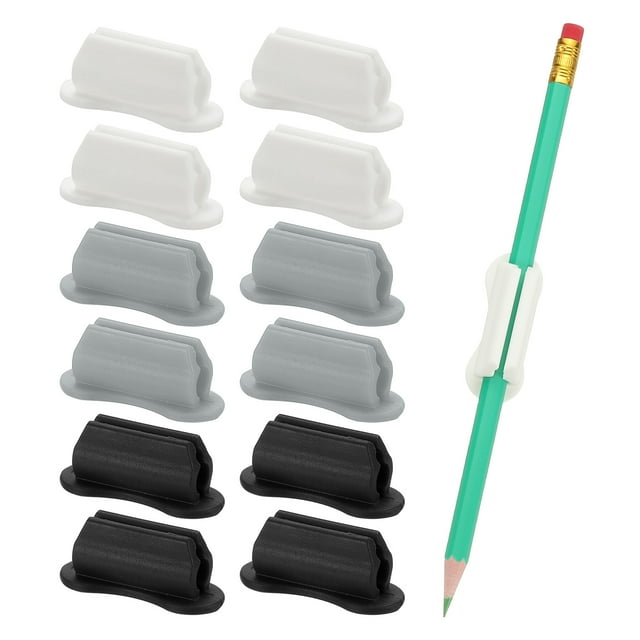 Uxcell 12 Pcs Soportes Adhesivos para Lápices de Escritorio, Clip Universal de Silicona