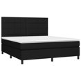 Box spring bed with mattress black 180x200 cm fabric