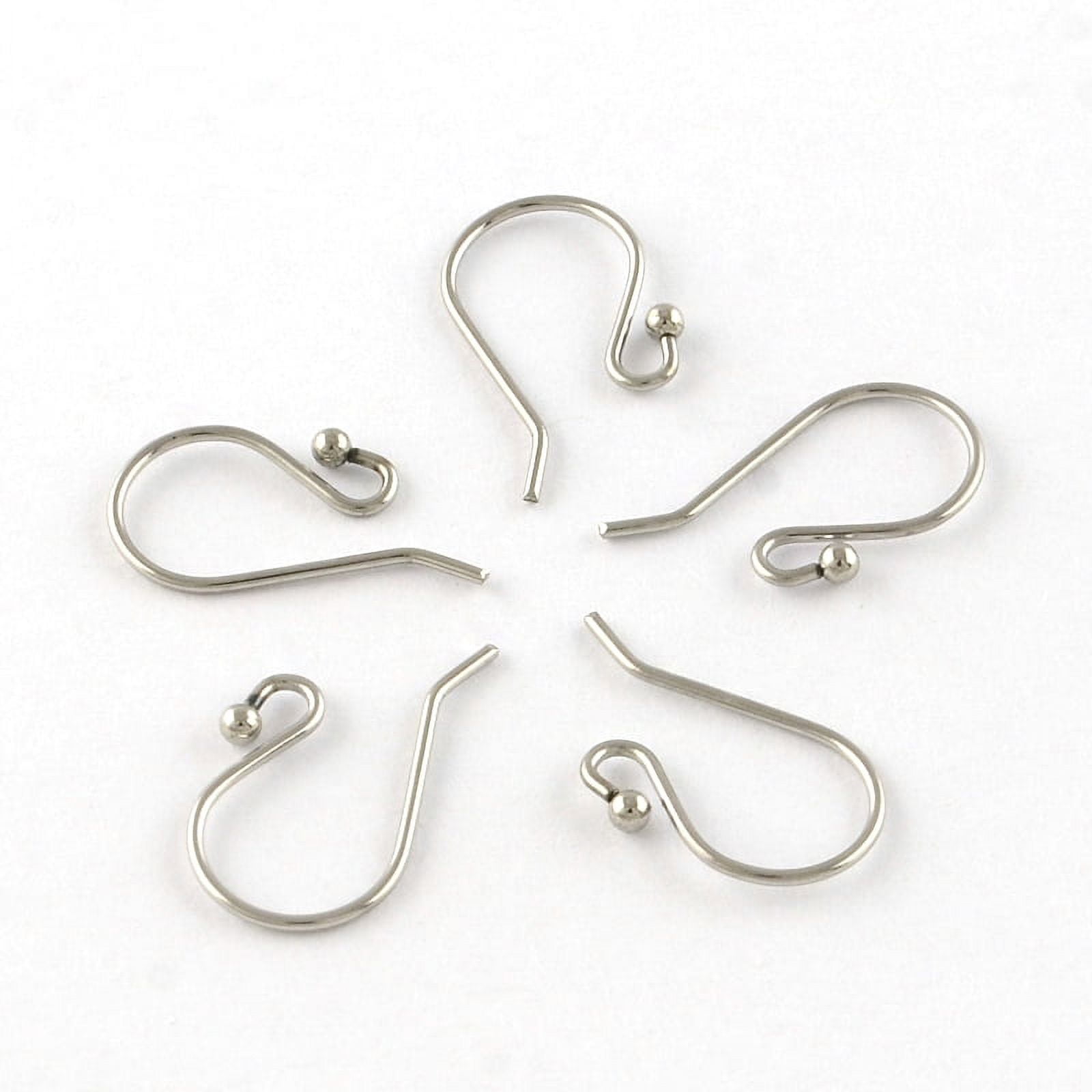 Tarnish Resistant 201 Stainless Steel Earring Hooks Ear Wire Stainless Steel Color 15x10x0.6mm 22 Gauge Pin: 0.6mm