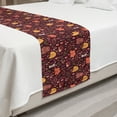 thumbnail image 2 of Autumn Bed Runner, Funny Forest Animals Fall Buddies Bear Rabbit Hedgehog Woodland Friends, Decorative Accent Bedding Scarf for Hotels Homes and Guestrooms, King, Maroon and Multicolor, by Ambesonne, 2 of 2