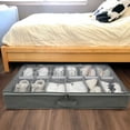 LotFancy 2Pcs Under Bed Shoe Storage Organizer, Adjustable Dividers
